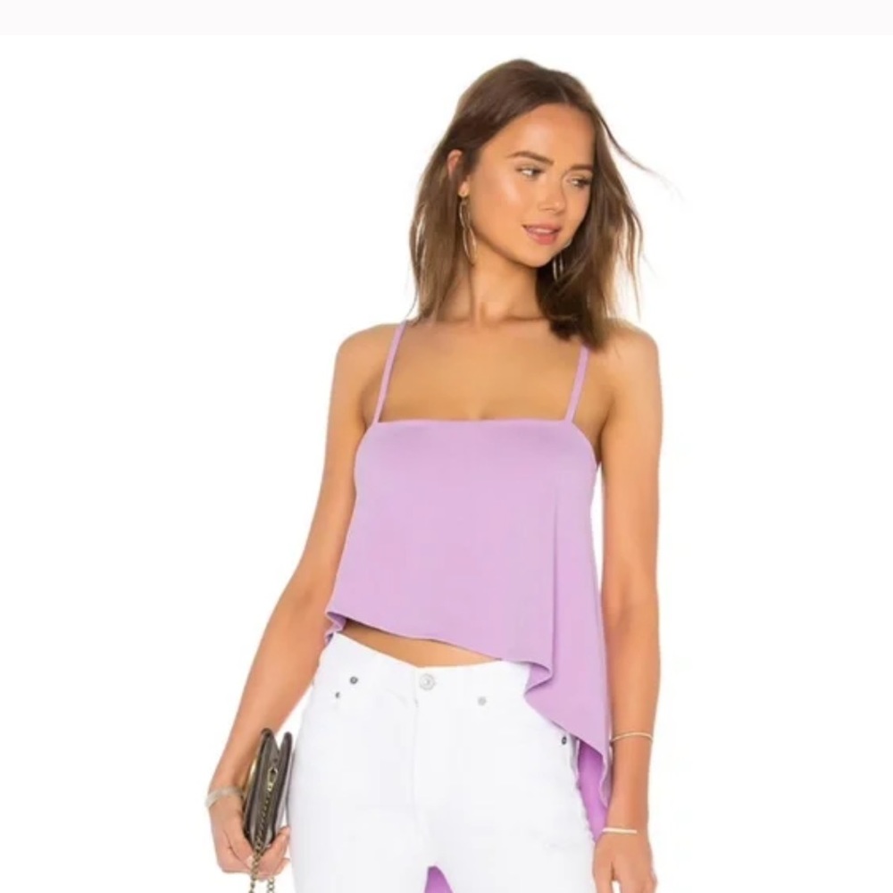 Susana Monaco Harlow Angled Hem top in Violet Sz S
